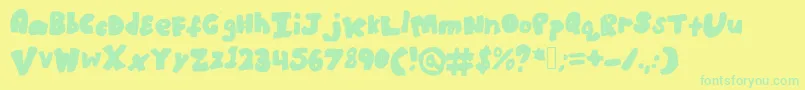 Boldbronzyne Font – Green Fonts on Yellow Background
