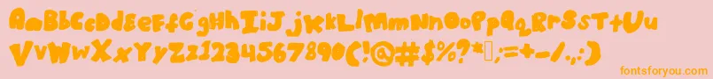 Boldbronzyne-Schriftart – Orangefarbene Schriften auf rosa Hintergrund