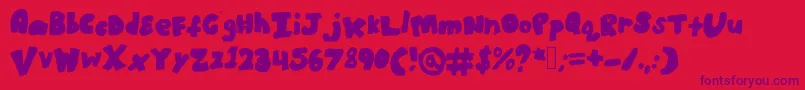 Boldbronzyne-Schriftart – Violette Schriften auf rotem Hintergrund