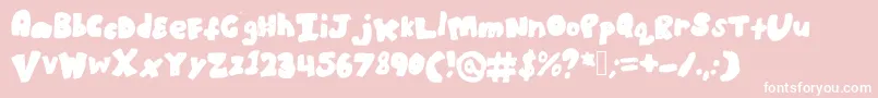 Boldbronzyne-Schriftart – Weiße Schriften auf rosa Hintergrund