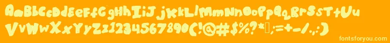 Boldbronzyne Font – Yellow Fonts on Orange Background