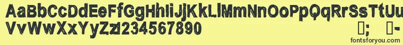 CfnostalgiaRegular Font – Black Fonts on Yellow Background