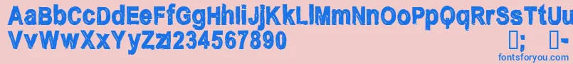 CfnostalgiaRegular Font – Blue Fonts on Pink Background