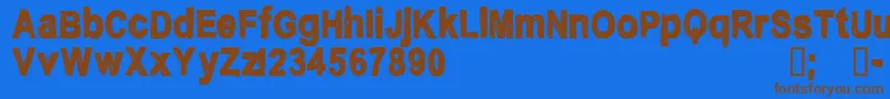 Czcionka CfnostalgiaRegular – brązowe czcionki na niebieskim tle