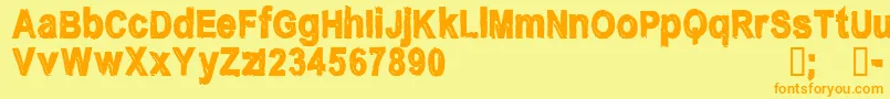 CfnostalgiaRegular Font – Orange Fonts on Yellow Background