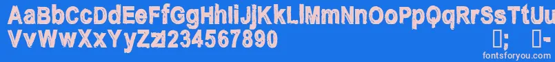 CfnostalgiaRegular Font – Pink Fonts on Blue Background