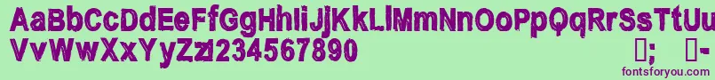 CfnostalgiaRegular Font – Purple Fonts on Green Background