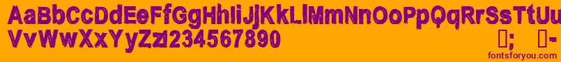 CfnostalgiaRegular Font – Purple Fonts on Orange Background