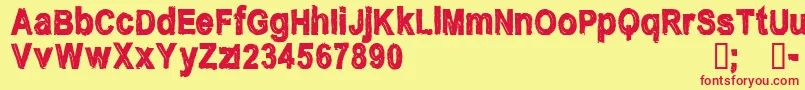 Czcionka CfnostalgiaRegular – czerwone czcionki na żółtym tle