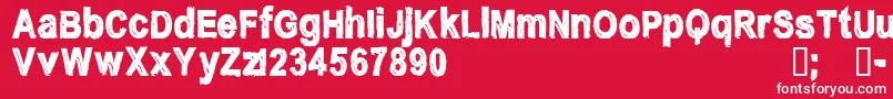 Więcej informacji o czcionce CfnostalgiaRegular Czcionka CfnostalgiaRegular – białe czcionki na czerwonym tle