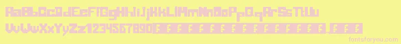 Blocking Font – Pink Fonts on Yellow Background
