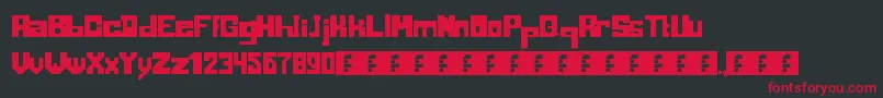 Blocking Font – Red Fonts on Black Background