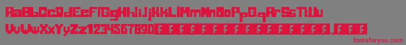 Blocking Font – Red Fonts on Gray Background