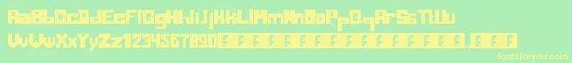 Blocking Font – Yellow Fonts on Green Background