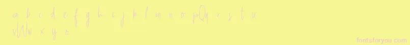 QueenwaffleDemo Font – Pink Fonts on Yellow Background