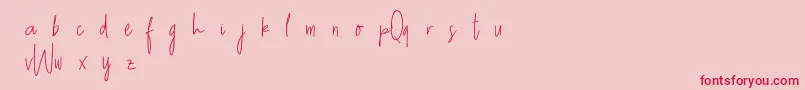 QueenwaffleDemo Font – Red Fonts on Pink Background
