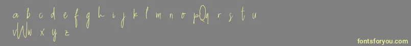 Fonte QueenwaffleDemo – fontes amarelas em um fundo cinza