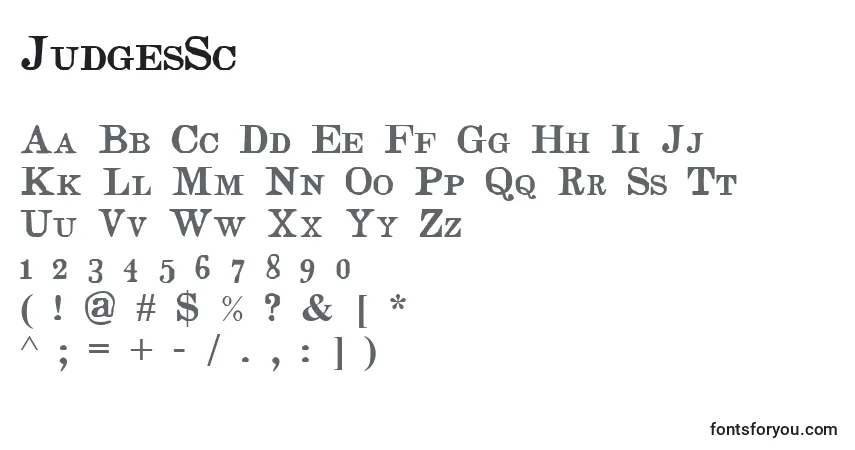 Czcionka JudgesSc (40007) – alfabet, cyfry, specjalne znaki