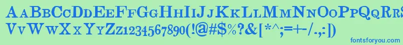 JudgesSc Font – Blue Fonts on Green Background