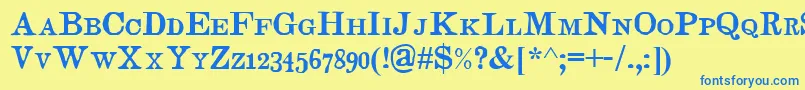JudgesSc Font – Blue Fonts on Yellow Background