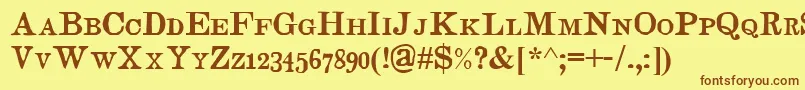 JudgesSc Font – Brown Fonts on Yellow Background