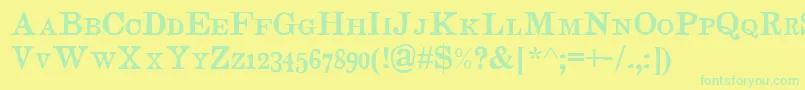 Czcionka JudgesSc – zielone czcionki na żółtym tle