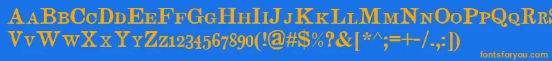 JudgesSc Font – Orange Fonts on Blue Background