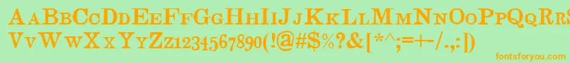 JudgesSc Font – Orange Fonts on Green Background