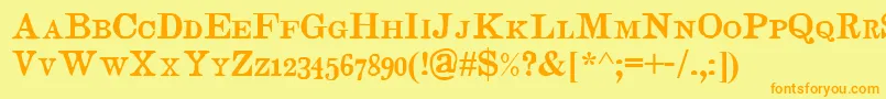 JudgesSc Font – Orange Fonts on Yellow Background