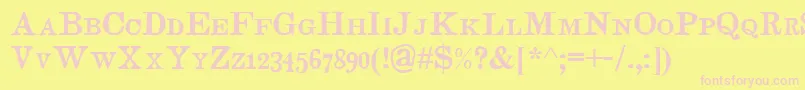 JudgesSc Font – Pink Fonts on Yellow Background