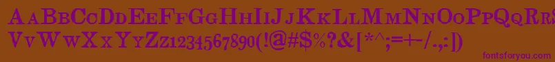 JudgesSc Font – Purple Fonts on Brown Background