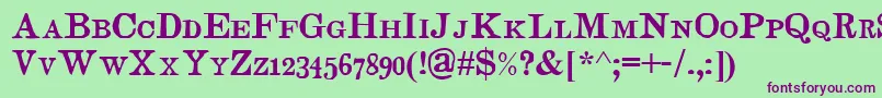 JudgesSc Font – Purple Fonts on Green Background