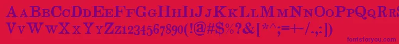 JudgesSc Font – Purple Fonts on Red Background