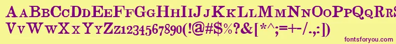 JudgesSc Font – Purple Fonts on Yellow Background