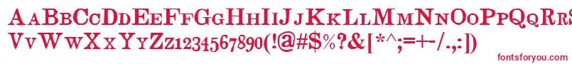 JudgesSc Font – Red Fonts on White Background