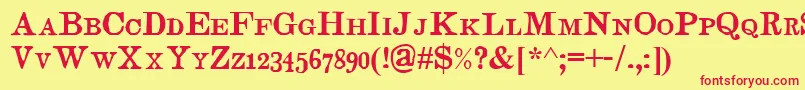 JudgesSc Font – Red Fonts on Yellow Background