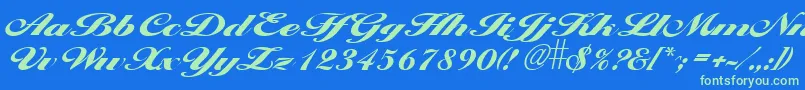 LarisimaextraboldRegular Font – Green Fonts on Blue Background