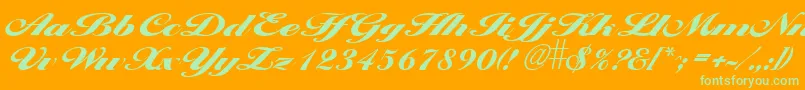 LarisimaextraboldRegular Font – Green Fonts on Orange Background
