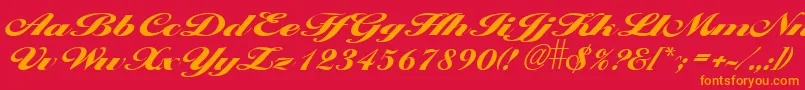 LarisimaextraboldRegular Font – Orange Fonts on Red Background