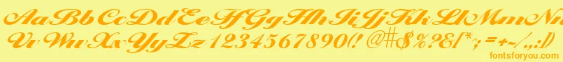 LarisimaextraboldRegular Font – Orange Fonts on Yellow Background