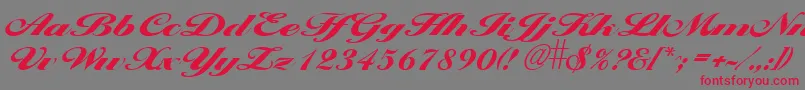LarisimaextraboldRegular Font – Red Fonts on Gray Background