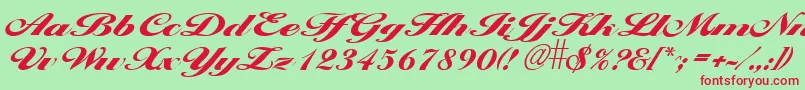 LarisimaextraboldRegular Font – Red Fonts on Green Background