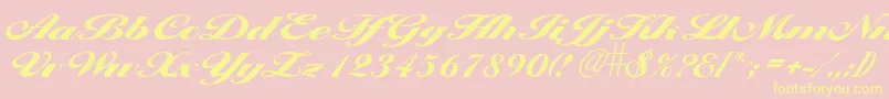 LarisimaextraboldRegular Font – Yellow Fonts on Pink Background