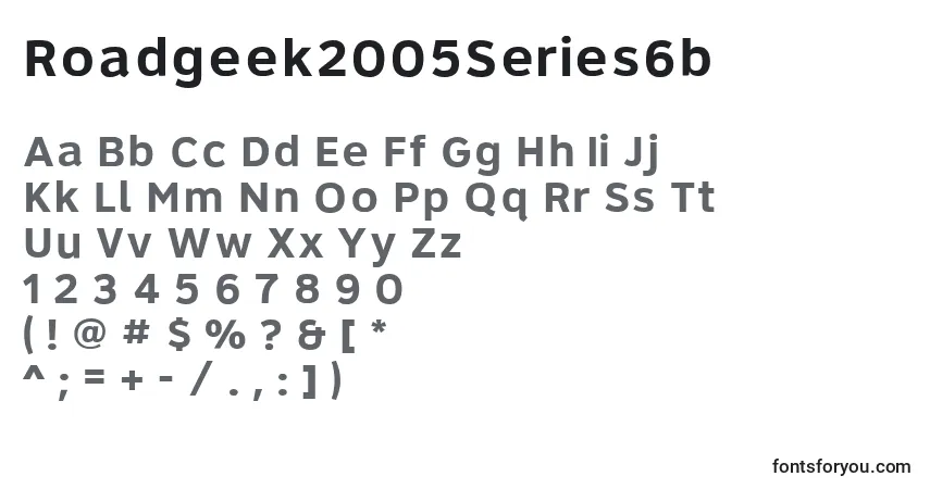 Czcionka Roadgeek2005Series6b – alfabet, cyfry, specjalne znaki