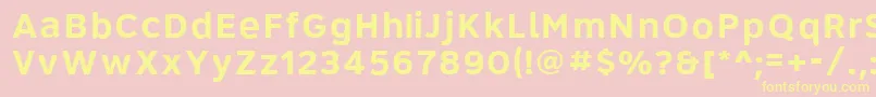 Roadgeek2005Series6b-fontti – keltaiset fontit vaaleanpunaisella taustalla