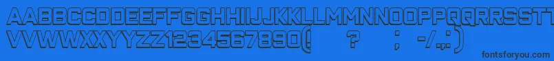 フォントClosenessOutline – 黒い文字の青い背景