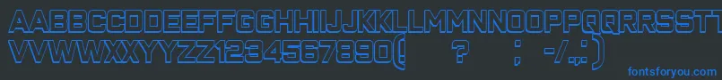 ClosenessOutline Font – Blue Fonts on Black Background