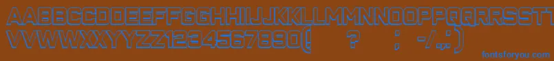ClosenessOutline Font – Blue Fonts on Brown Background