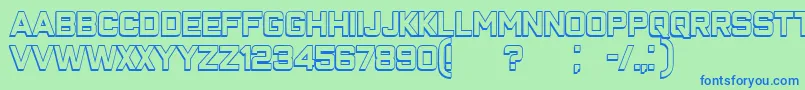 ClosenessOutline Font – Blue Fonts on Green Background