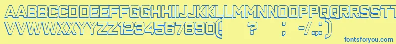ClosenessOutline Font – Blue Fonts on Yellow Background